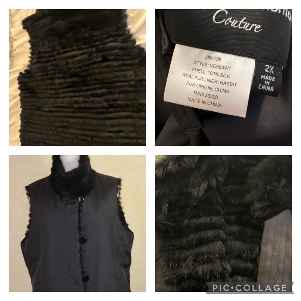 George Simonton, couture, reversible, vest, rabbit & silk NWOT Nordstrom…